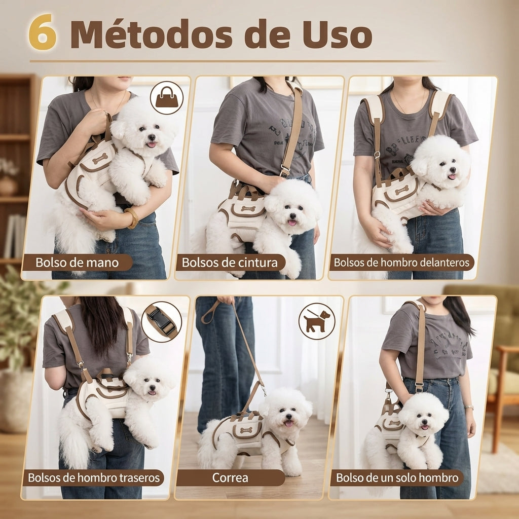 Bolso arnés para perros pequeños: súbelo en 1 segundo